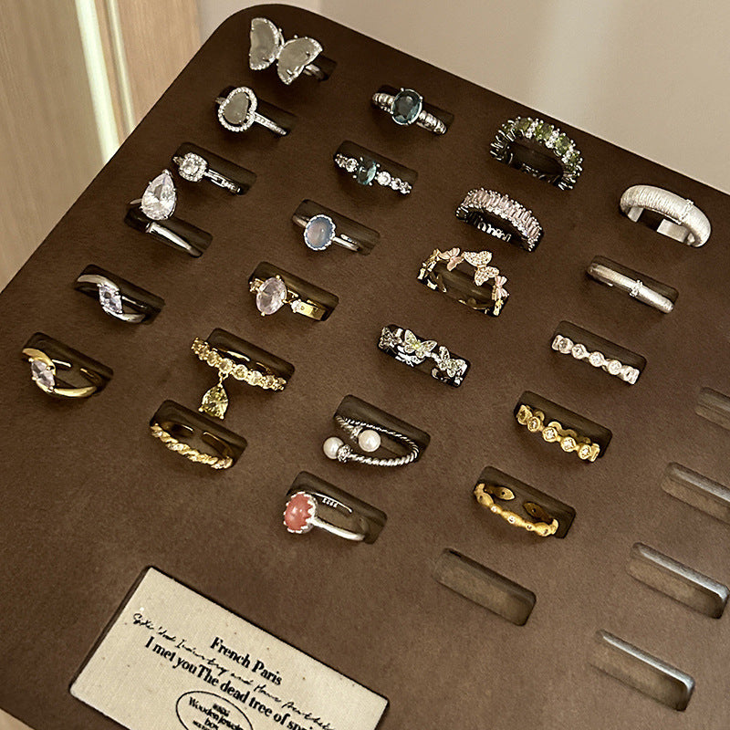 Wholesale Autumn and Winter Flash Diamond Zircon Does Not Fade High-end Luxury Sterling Silver Rings